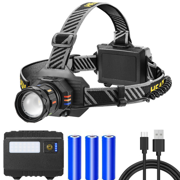 Ліхтар 3x18650 Type-C потужний zoom Box BL-T701A-TG