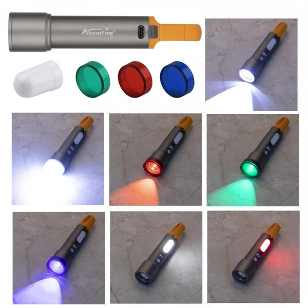 Ліхтар Li-Ion акум Type-C 3 фільтра zoom Box CB-X723-TG+3LED