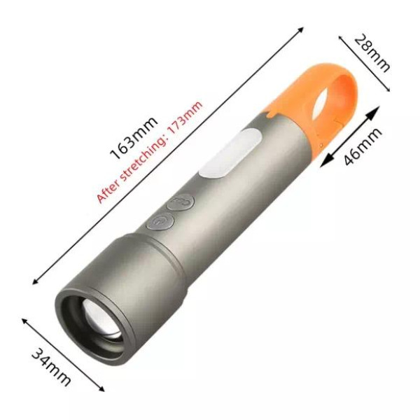 Ліхтар Li-Ion акум Type-C 3 фільтра zoom Box CB-X723-TG+3LED