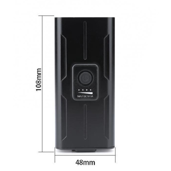 Велоліхтар BK-04Pro-2T6, ALUMINUM, індикація заряду, Waterproof, аккум., ЗУ micro USB