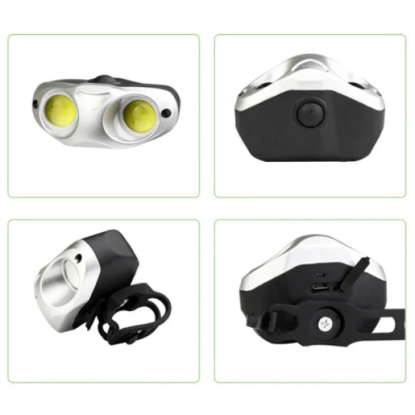 Велоліхтар Li-Ion акумулятор ЗУ microUSB QX-Q02-2COB