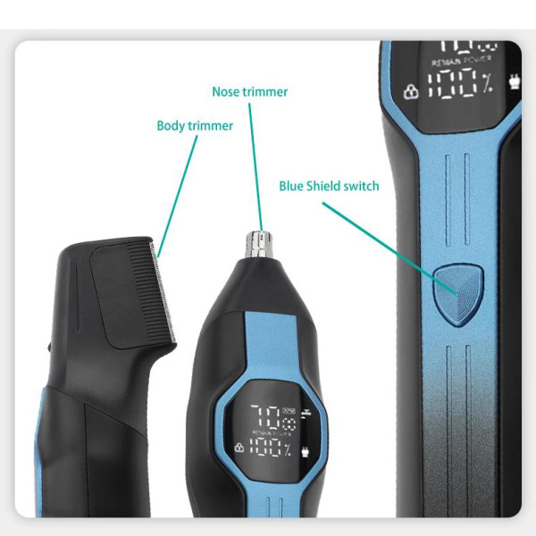 Набір для стрижки 13 в 1 13 насадок LED дисплей VGR V-173 Blue