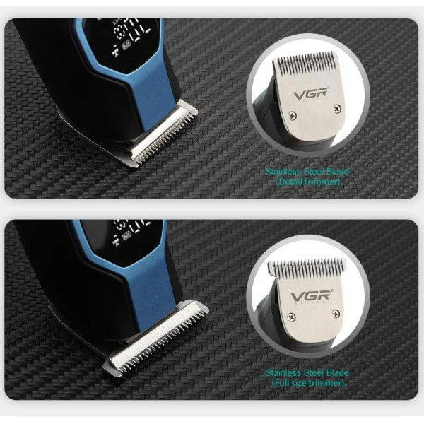 Набір для стрижки 13 в 1 13 насадок LED дисплей VGR V-173 Blue
