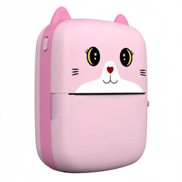 Дитячий термопринтер Bluetooth Type-C Pink A8 Cat Printer