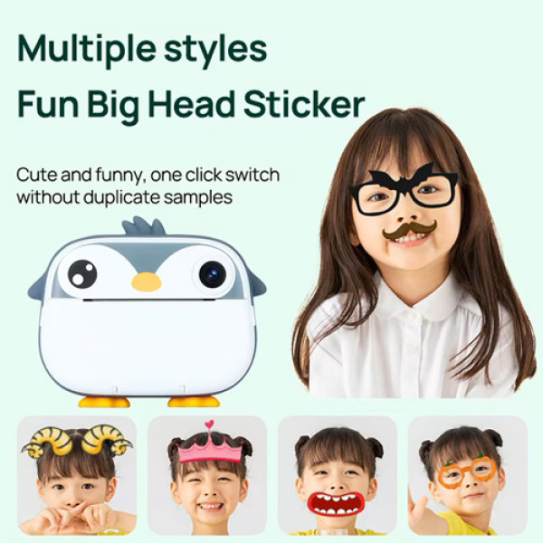 Дитячий фотоапарат із термодруком Grey Penguin M05