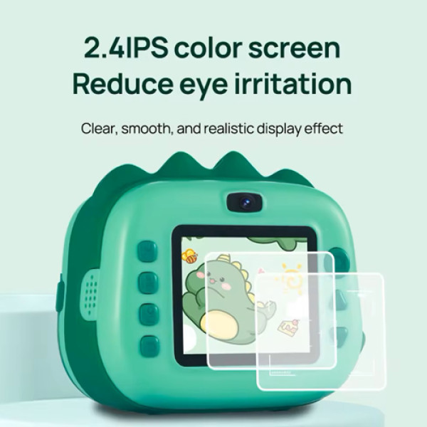 Дитячий фотоапарат із термодруком Green Dinosaur M05