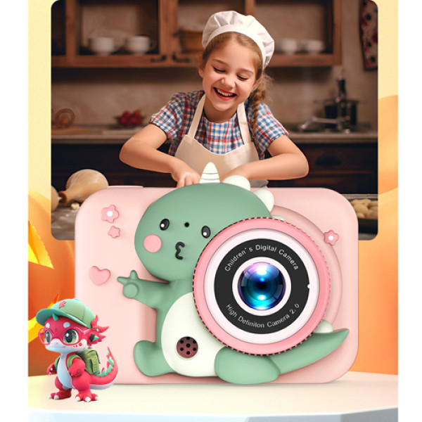 Фотоапарат дитячий Q6, DINOSAUR, pink