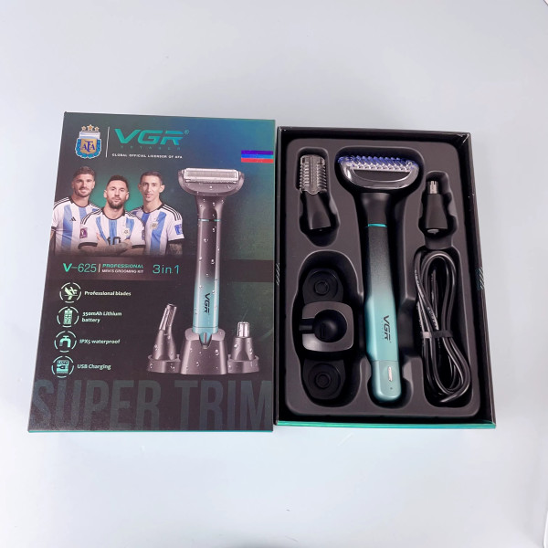 Набір для стрижки 3 в 1 для носа обличчя та тіла IPX5 VGR V-625