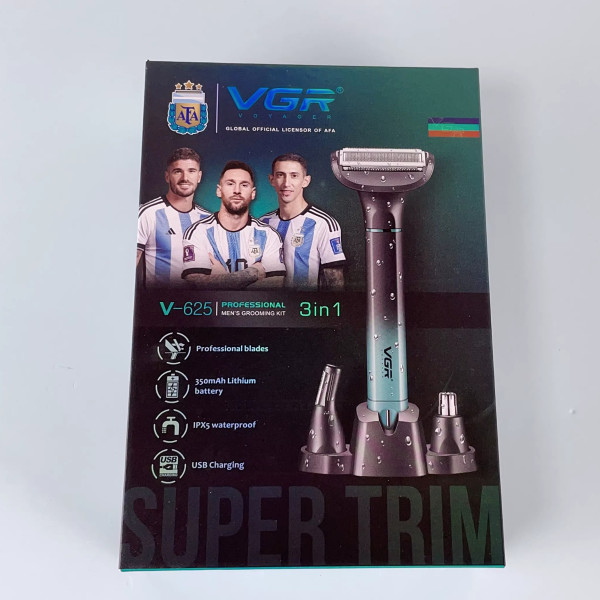 Набір для стрижки 3 в 1 для носа обличчя та тіла IPX5 VGR V-625