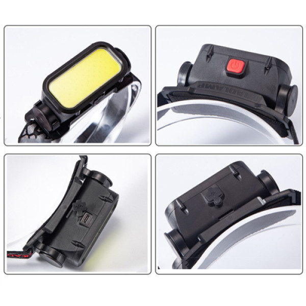 Ліхтар налобний BL-008+COB (white+red), Li-Ion акум., ЗУ Type-C, Box