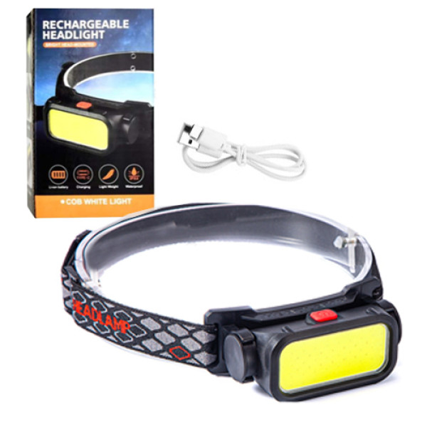 Ліхтар налобний BL-008+COB (white+red), Li-Ion акум., ЗУ Type-C, Box