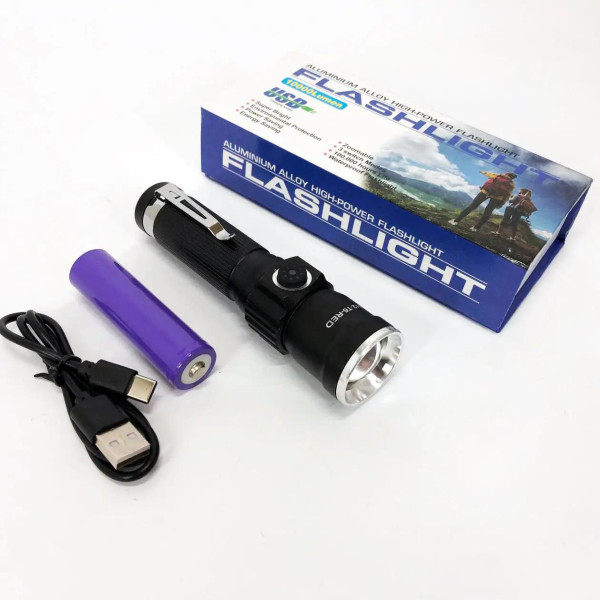 Ліхтар 1x18650 Type-C індикація заряду zoom Box PLD-1812-T6