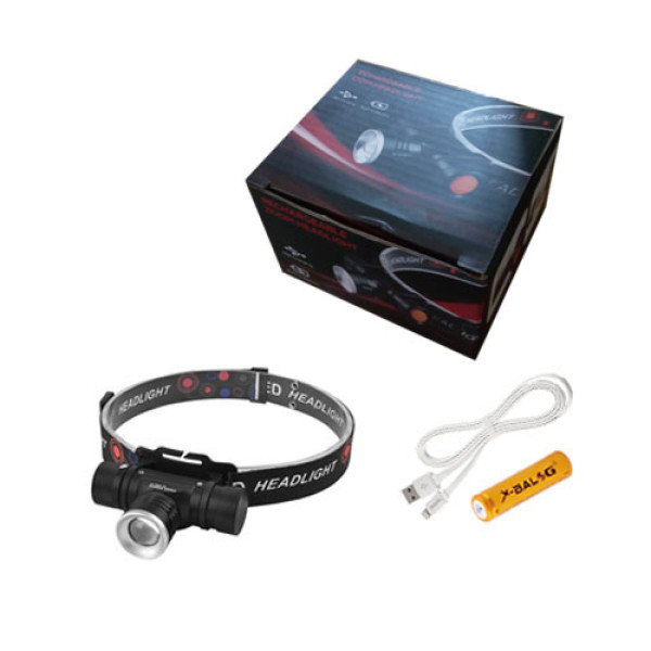 Ліхтар налобнийPolice 5808-T6, 1x18650, zoom, ЗУ microUSB, 1 режим, Box