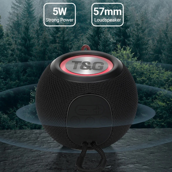 Bluetooth колонка радіо speakerphone RGB підсвічування чорне TG337