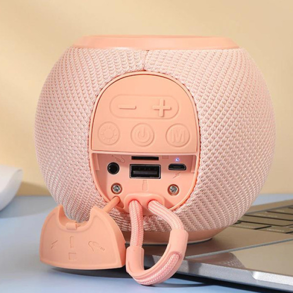 Bluetooth колонка радіо speakerphone RGB підсвічування рожеве TG337