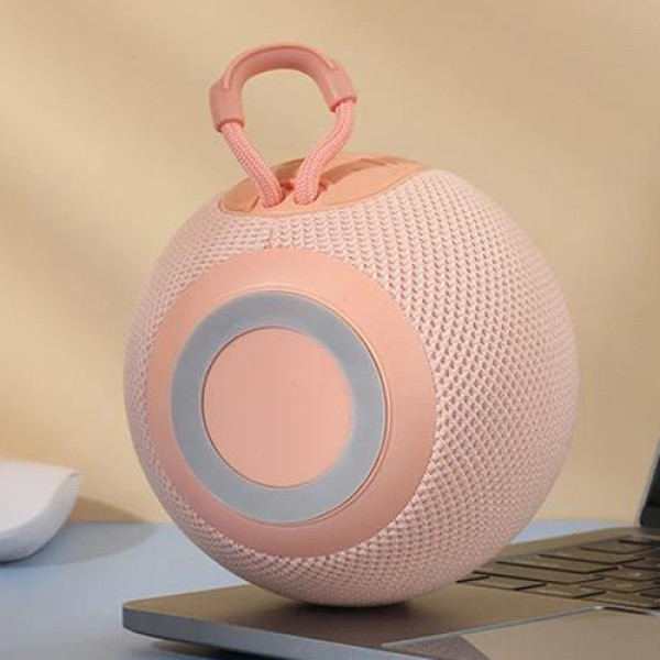 Bluetooth колонка радіо speakerphone RGB підсвічування рожеве TG337