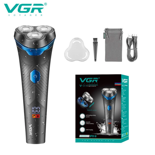 Електробритва роторна IPX6 LED дисплей VGR V-314
