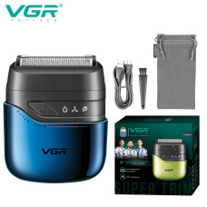 Электробритва VGR V-364 BLUE шейвер, двойное лезвие, IPX7
