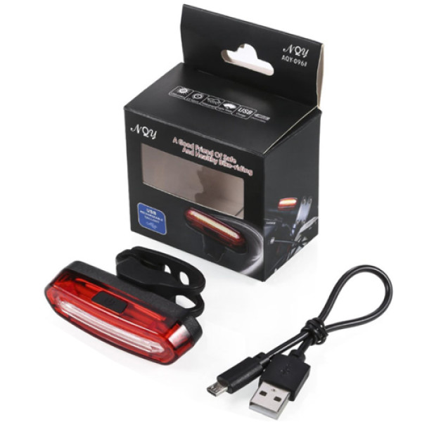 Велоліхтар червоний білий Li-Ion акумулятор ЗУ microUSB AQY-096-COB
