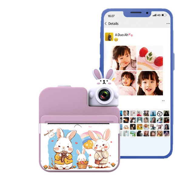 Дитячий фотоапарат миттєвого друку Pink Rabbit JD30