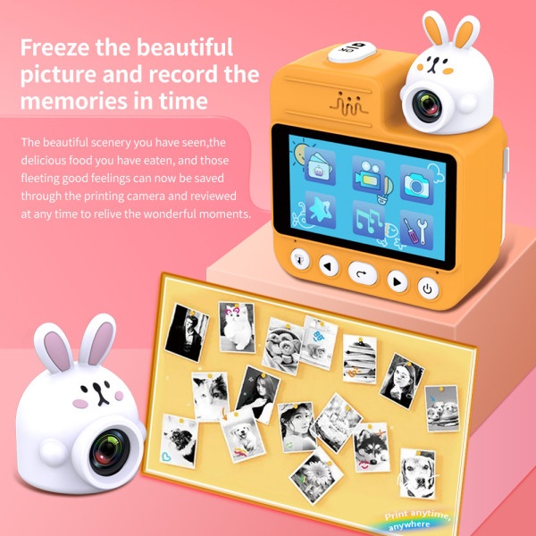 Дитячий фотоапарат миттєвого друку Pink Rabbit JD30