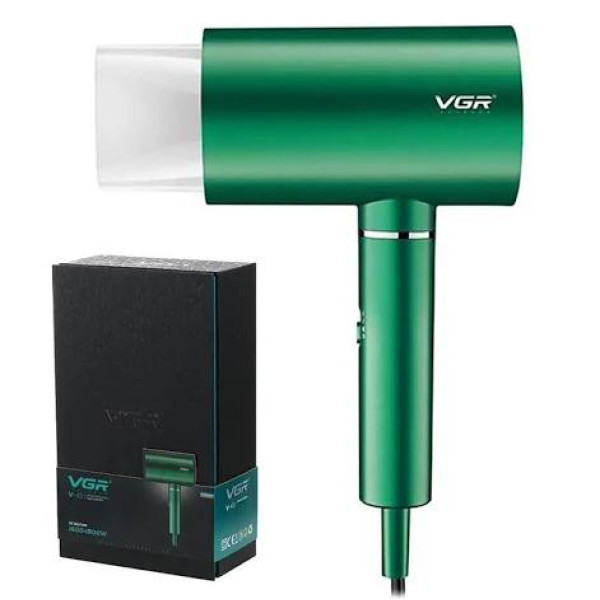 Фен професійний зелений насадка-концентратор 2 рівні обдування 2 рівні температури VGR V-431