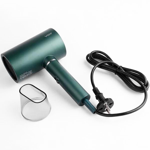 Фен професійний зелений насадка-концентратор 2 рівні обдування 2 рівні температури VGR V-431