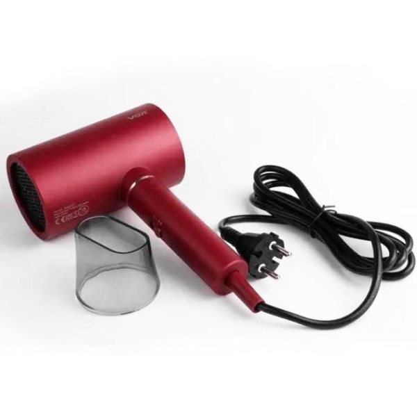 Фен професійний червоний насадка-концентратор 2 рівні обдування 2 рівні температури VGR V-431