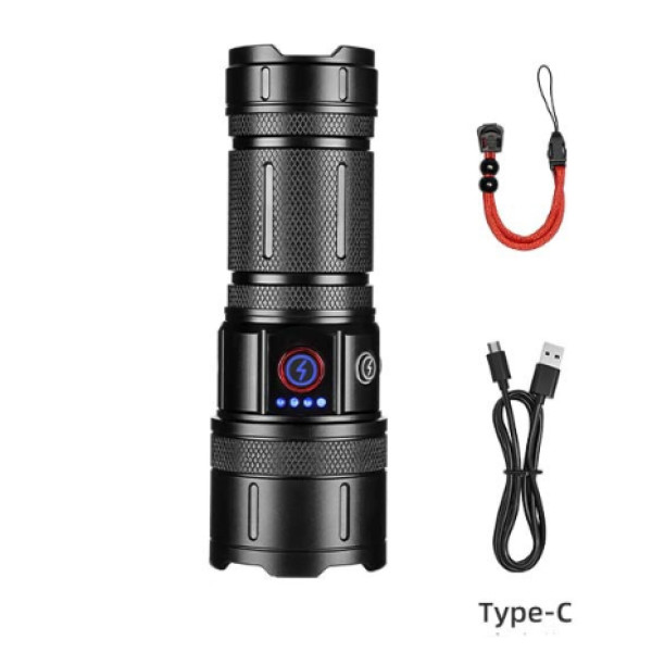 Ліхтар 3х18650 Power Bank Type-C індикація заряду zoom Box CB-B53-TG