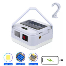 Фонарь кемпинг DP-K7-100, 3х18650, солн. панель, power bank, ЗУ Type-C, крюк