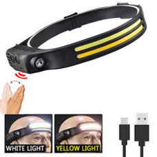 Ліхтар налобний BL-W689-LM+2COB (white+yellow), Motion Sensor, Li-Ion акум., ЗУ Type-C, Box