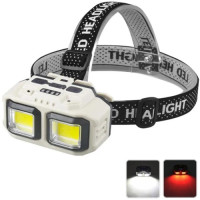 Фонарь налобный HX-816-2COB(white+red), Waterproof, 1x18650, ЗУ Type-C, Box