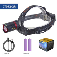 Ліхтар 2x18650 Type-C потужний zoom Box CT012-2R-TG