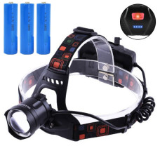 Ліхтар налобний XQ-219-HP50, power bank, 3x18650, signal light, індикація заряду, zoom, ЗУ microUSB, Box