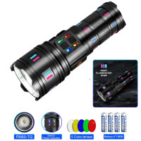 Фонарь 4х18650 Power Bank Type-C белый лазер 5 фильтров индикация заряда zoom NIGHT VISION AK177-1