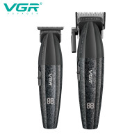Комплект для стрижки 2 в 1 акумуляторна машинка та триммер VGR V-640 Black