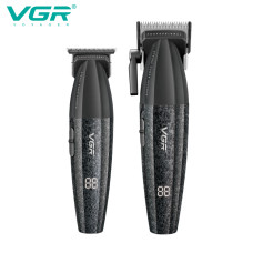 Комплект для стрижки 2 в 1 акумуляторна машинка та триммер VGR V-640 Black