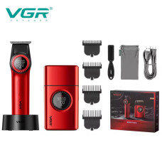 Комплект для стрижки 2 в 1 тример і шейвер VGR V-977&V-377 Red