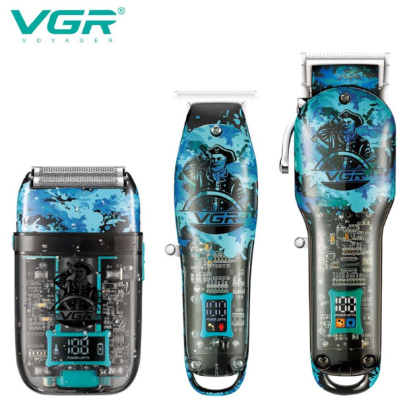 Комплект для стрижки 3 в 1 акумуляторна машинка триммер та шейвер VGR V-645