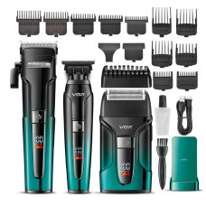 Комплект для стрижки 3 в 1 акумуляторна машинка триммер та шейвер VGR V-694 Blue