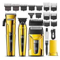 Комплект для стрижки 3 в 1 акумуляторна машинка триммер та шейвер VGR V-694 Gold