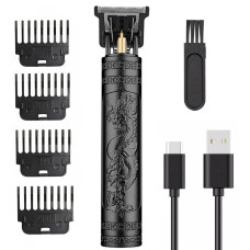 Тример для волосся та бороди акумуляторний 4 насадки 1.5 2 3 4 мм чорний T9-2