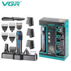 Набір для стрижки 13 в 1 13 насадок LED дисплей VGR V-173 Blue