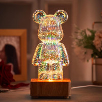Ночник 3D Мишка Bearbrick 8 цветов RGB KX197