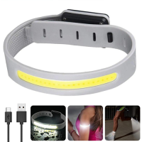 Светодиодный LED браслет безопасности  YD2307-COB(white+red), Waterproof, Li-Ion аккумулятор., ЗУ Type-C
