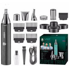Триммер для носа VGR  4 в 1 V-630 BLACK, 4 насадки - триммер, шейвер, триммер для носа, триммер для тела