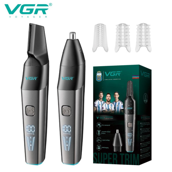 Тример 2 в 1 для носа та волосся акумуляторний IPX5 VGR V-603