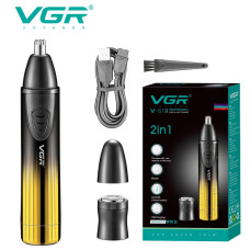 Тример 2 в 1 для носа та шейвер акумуляторний золотистий VGR V-619