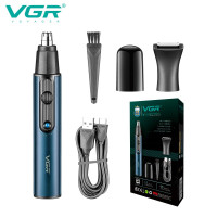 Триммер 2 в 1 для носа и волос аккумуляторный синий VGR V-626