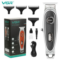 Тример акумуляторний 3 насадки LED дисплей чорний VGR V-263